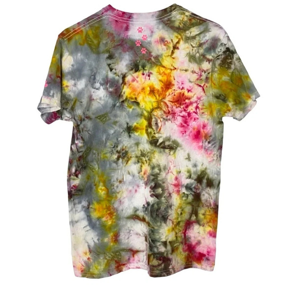 Cat Tee Womens Size Medium Tshirt Custom Tie Dyed Coffee Yoga Cats Naps Shirt - Picture 2 of 13